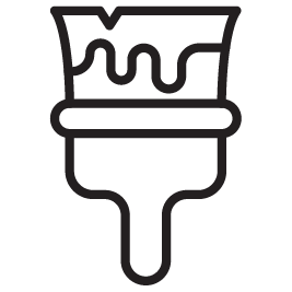 Paintbrush icon with dripping paint.
